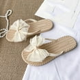 thumbnail image 2 of Women's Bowknot Comfortable Flip Flops Soft Flat Espadrilles Casual Bohemian Beach Thong Sandals for Teen Girls 2025, 2 of 4