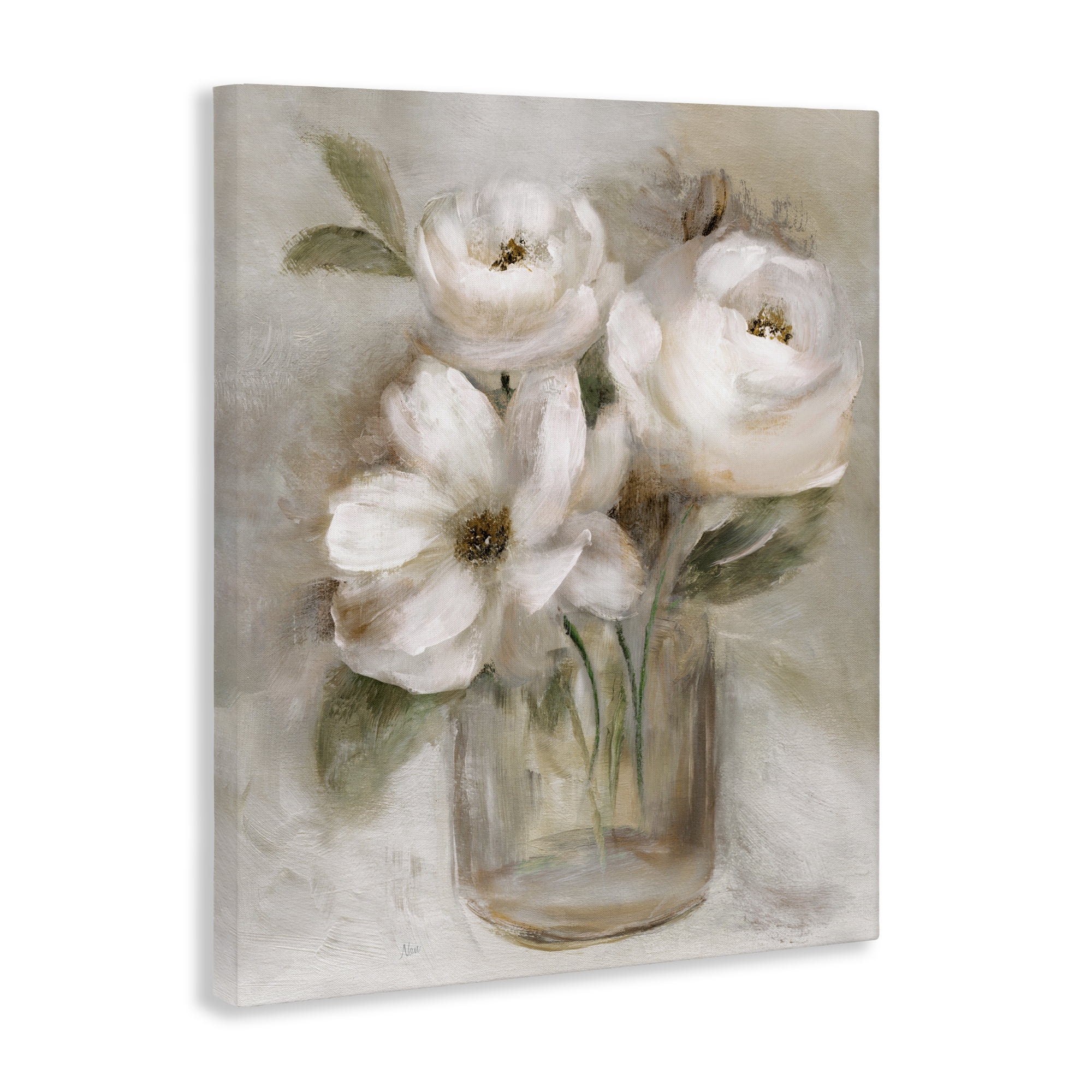 Stupell Industries Soft Brushstroke Roses Canvas Wall Art, design by Nan