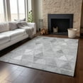 thumbnail image 6 of HomeRoots 657635 10 x 14 ft. Gray & Silver Geometric Transitional Washable Machine Made Rectangle Area Rug with UV Protection, 6 of 6