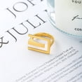 thumbnail image 4 of Gold Plated Geometric Copper Ring Korean Inspired Design Fashionable Durable Daily Wear Jewelry Elegant Deluxe, 4 of 5