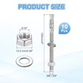 thumbnail image 2 of Uxcell 10 Pcs Ancrages en Coin, 5/16 Pouces x 4 Pouces Ancrages en Acier Inoxydable pour Béton, Fixation Standard Robuste pour Support Mural en Ciment (Inclut Rondelles Écrous, Ton Argent), 2 of 6