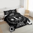 thumbnail image 3 of Erosebridal Tree of Life Comforter Set Sun and Moon Bed Sets, Gothic Moth Duvet Trippy Galaxy Stars Quilt Duvet King Cosmic Celestial Stars Down Comforter, Luxury Chic Bedroom Decor 3Pcs Black White, 3 of 7