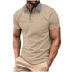 thumbnail image 1 of Mens Casual Manga Corta Botón Abajo Camisas Color Botón Cuello de Giro Casual Blusa de Poliéster Moda Superior para Hombres, Verano Diario Y Al Aire Libre, 1 of 8