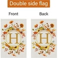 thumbnail image 6 of Monogram Letter H Fall Initial Garden Flag 12x18 Double Sided Burlap, Small Vertical Welcome Floral Sunflower Family Last Name Flag Outdoor Outside Decoration (ONLY FLAG), 6 of 6