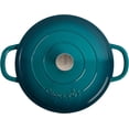 thumbnail image 3 of Crock-Pot Artisan Enameled Cast Iron Braiser W/Lid, 5 Quart, Teal Ombre, 3 of 4