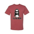 thumbnail image 2 of Wild Bobby Jesus: Ill Be Back Inspirational/Christian Men Graphic Tee, Vintage Heather Red, Small, 2 of 5