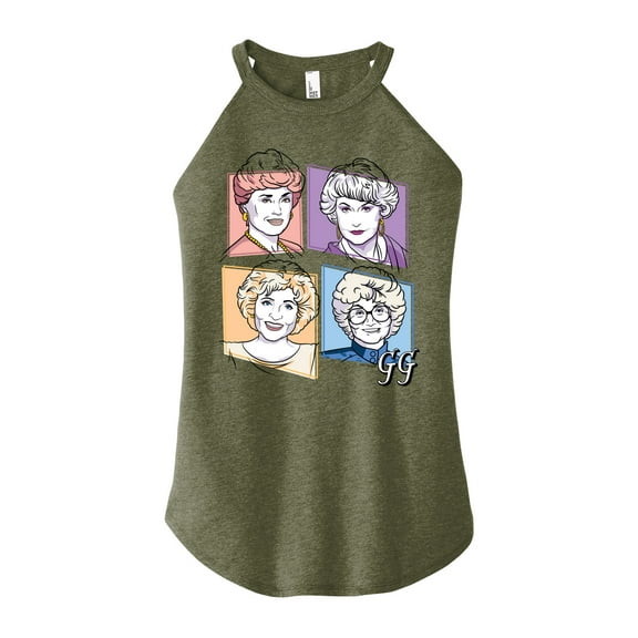 Golden Girls - Golden Girls Character Grid - Juniors High Neck Tank Top