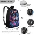 thumbnail image 3 of Jeiento Galaxy Wolf Backpack for Boys Bookbag and Lunch Box Set 17 Inch School Bag with Lunch Bag Pencil Case 3rd Grade Kindergarten Book Bag Adjustable Travel Daypack, 3 of 7
