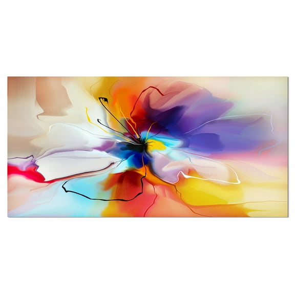 Designart 'Creative Flower in Multiple Colors ' Floral canvas art