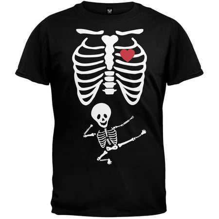 Kung Fu Baby Pregnant Skeleton Halloween Costume T-Shirt - 2X-Large
