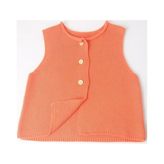 Baby Toddler Girls Winter orange sleeveless Sweater Cardigan Outerwear