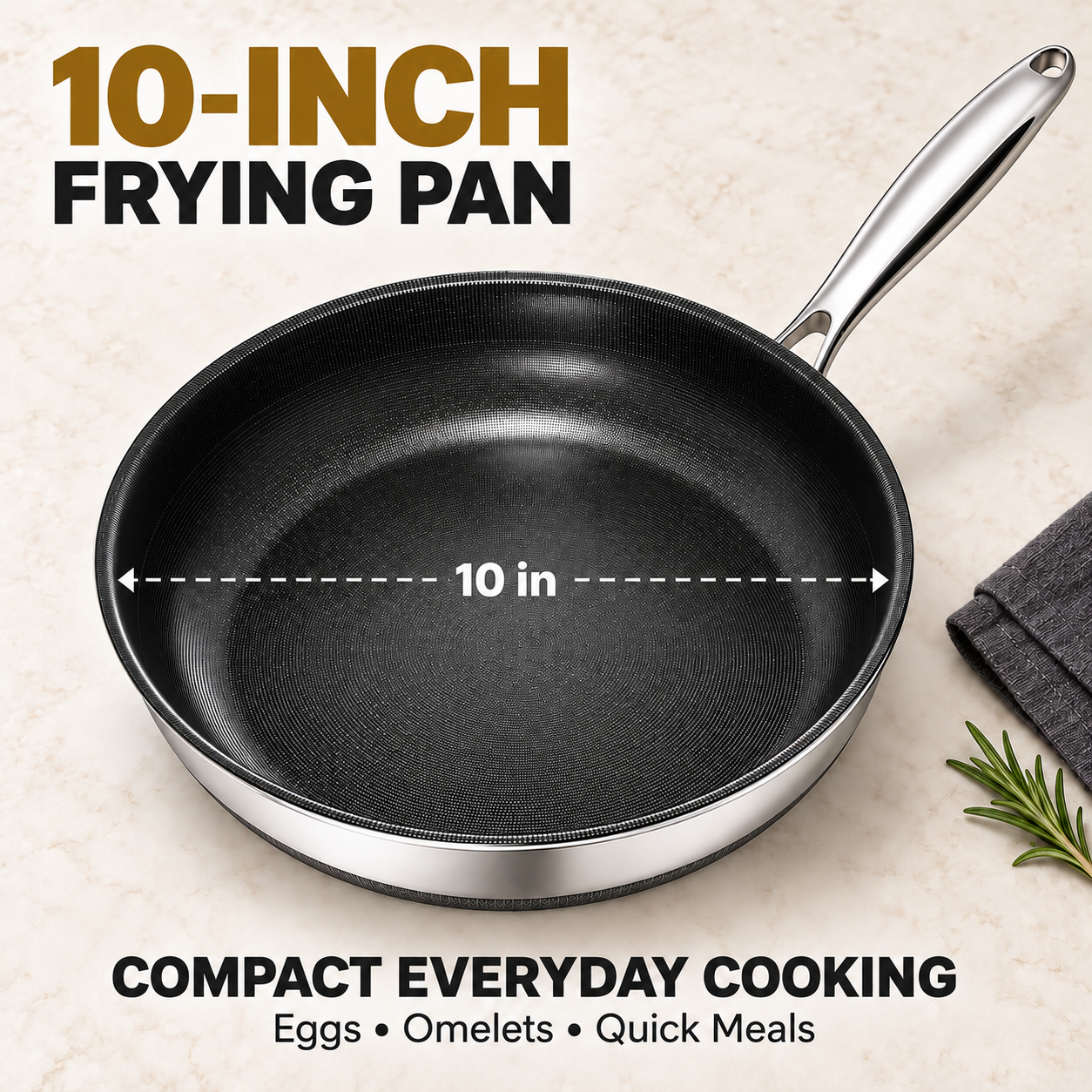 Kitexpert 10 in Titanium Ceramic Nonstick Frying Pan with Lid photo 4