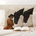thumbnail image 6 of Women Outdoor Waterproof Throw Pillow Covers 24x24 Set of 2, Farmhouse Black Horse Country Rustic Decorative Pillowcases Cushion Pillowcase for Couch Sofa Patio Outside Pillow Protector, 6 of 9