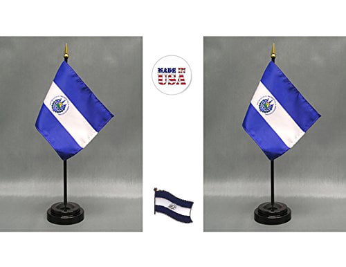 El Salvador 4"x6" Flag Desk Table Stick 