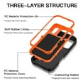 thumbnail image 2 of I-HONVA Compatible with iPhone 17 Pro Case,3-Layer Heavy Duty Drop Protection Anti-Slip Bumper Rugged Shockproof Dustproof Protection 6.3 inch Phone Case,Black Orange, 2 of 7