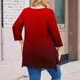 thumbnail image 5 of FDGIU Women's Plus Size Loose Fit Tunic - Long Sleeve Round Neck Curve Hem Solid Casual T-Shirt Tops, 5 of 5