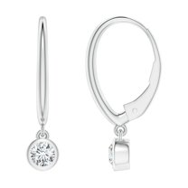 ANGARA Natural Diamond Leverback Drop Earrings in 14K White Gold for Women (Size-3.2mm| Color-G| Clarity-VS2) | April Birthstone, Anniversary, Jewelry Gift for Women | Natural Diamond Earrings