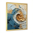thumbnail image 2 of Designart "Vortex Of Timeless Turn In Blue And Gold I" Abstract Spirals Picture Framed Canvas Wall Art, 2 of 5