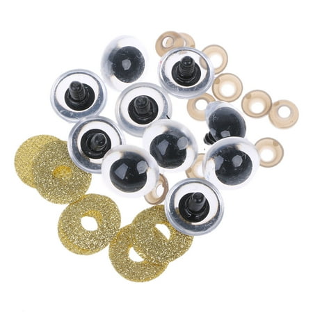 

JUNTEX 10Pieces Plastic Safety Eyes Shinning Craft Doll Eyes for Amigurumi Doll