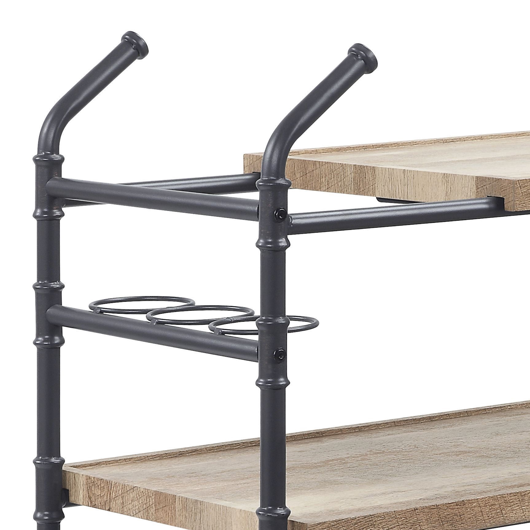 Serving Cart Oak & Sandy Black Finish