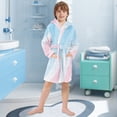 thumbnail image 5 of FORMRS Kids Bathrobe Unisex Hooded Robe Toddler Pajamas Sleepwear, Size 7-9T, Blue Gradient, 5 of 7