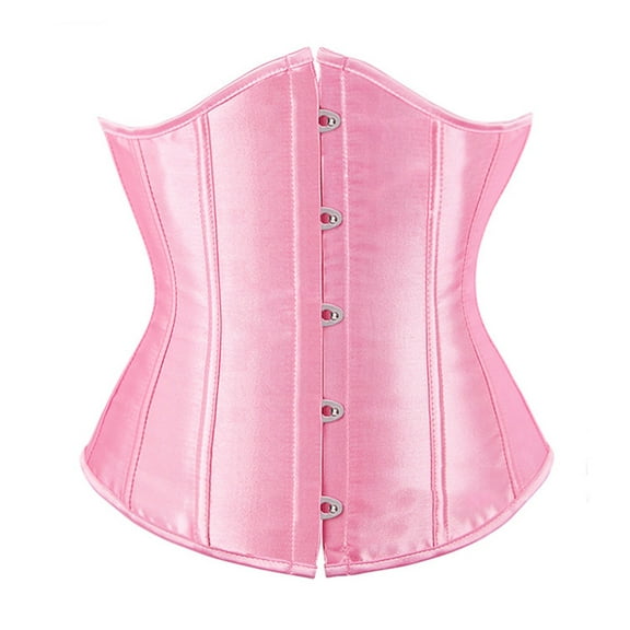 Female Shaper Satin Vintage Underbust Waist Training Corset Bustier Shapewear