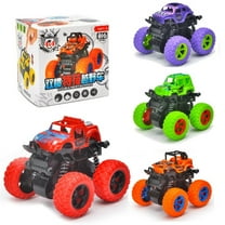 Fridja 4 Pack Monster Trucks Toys Pull Back Cars Toy for Toddler, Friction Powered Monster Truck ,Cars Birthday for Kids Boys and Girls