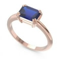 thumbnail image 4 of 2.50 Carat Fine Emerald Cut Blue Sapphire Gemstone Solitaire Bridal Ring for Women 18K Rose Gold Size 6 by Diamond-Capitals, 4 of 8