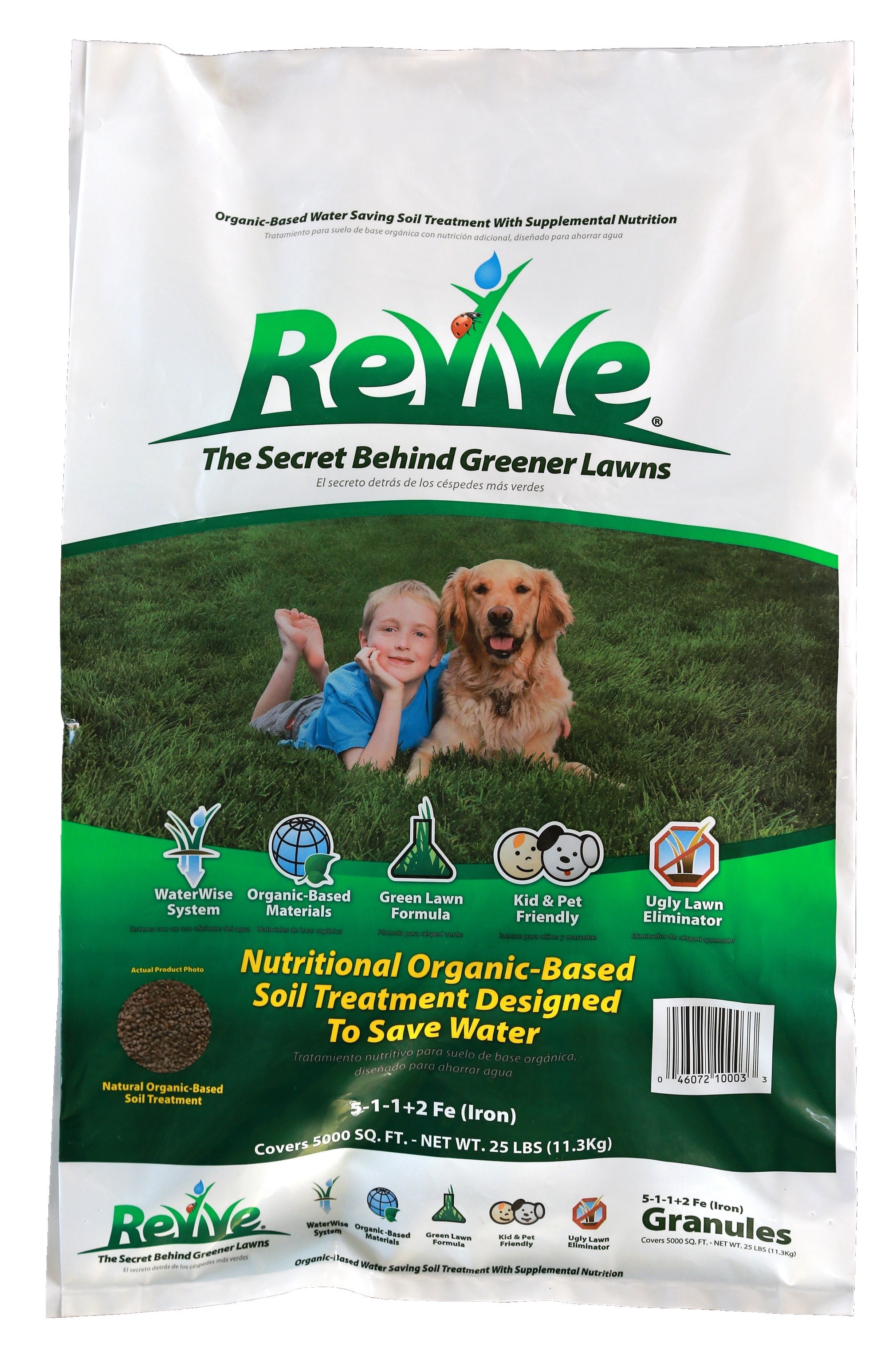 Revive Organic Soil Treatment Granule Mineral Supplement, 5-1-1 Plus Iron Fertilizer, 25 lb, 0.74 cu ft
