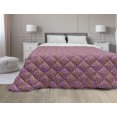thumbnail image 1 of Floral Down Alternative Comforter, Repetitive Wild Roses in Violet Tones on Polka Dotted Background, Microfiber Quilt for All Season, 5 Sizes, Pale Blue Purple Grey, by Ambesonne, 1 of 3