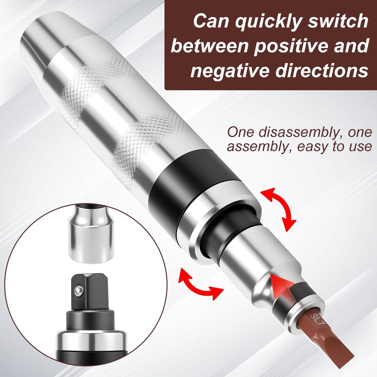 Hand Impact Screwdriver Set Reversible Manual Impact Driver Tool For Rusted Frozen Screws (silver )
