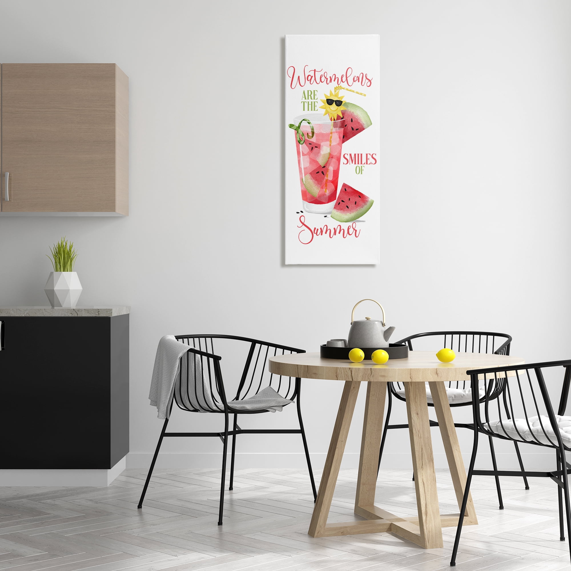 Stupell Industries Summer Watermelon Sentiment Food & Beverage Painting Wrapped Canvas Art Print Wall Art, 17 x 40