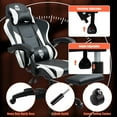 thumbnail image 6 of Gaming Chair with Footrest Ergonomic Computer Chair for Adult, Adjustable Headrest, Lumbar Pillow, Large Size Reclining Gaming Chair Big and Tall with Linkage Armrest for Home, Office, Gaming, 6 of 9
