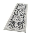 thumbnail image 4 of BouPower 2x6Ft Machine Washable Vintage Area Rug, Non Slip Living Room Rug, Stain Resistant Bedroom Carpet, Medallion Floral Textured Distressed Low Pile Floor Cover for  Dining Room, 4 of 9