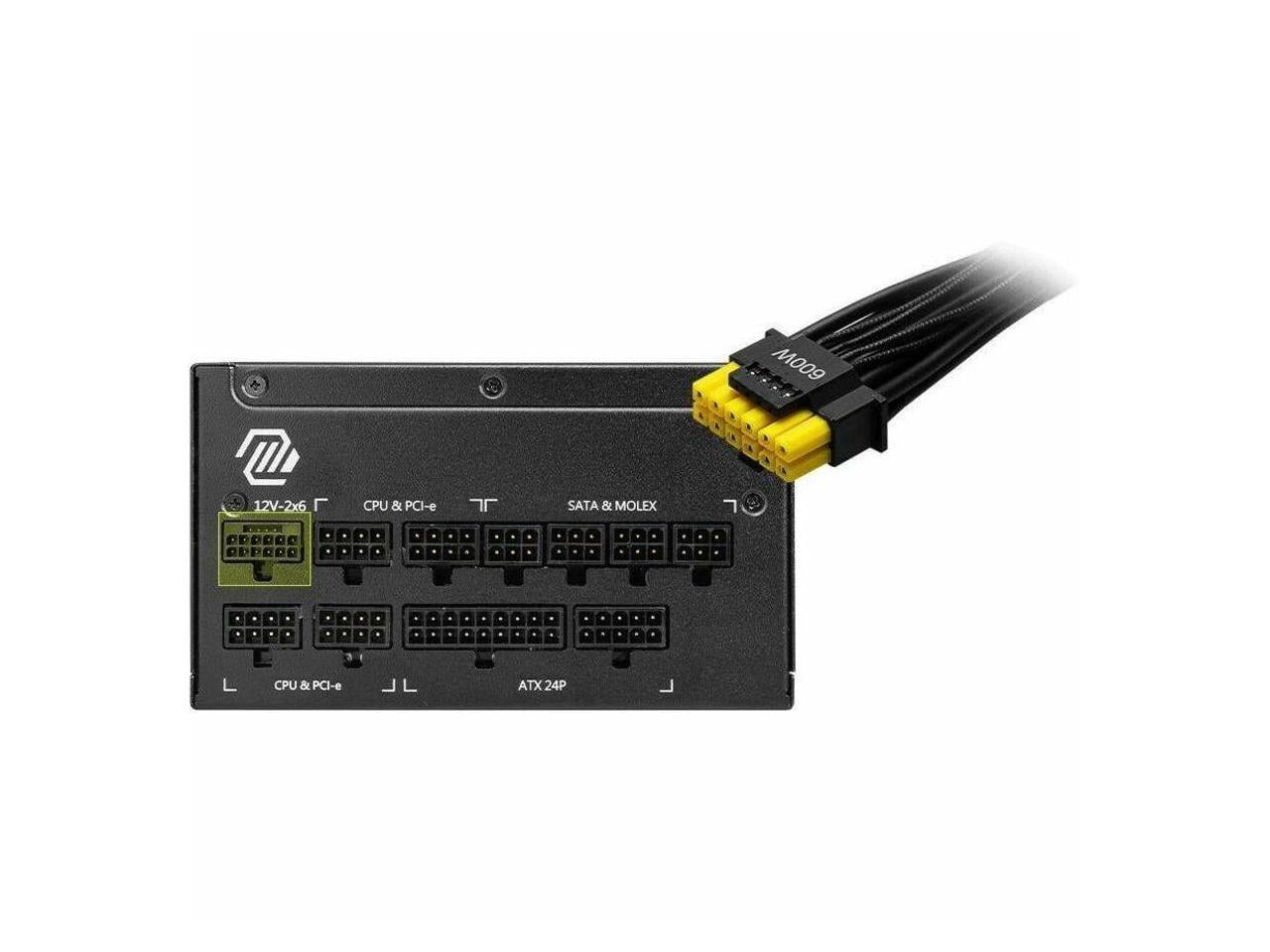 MSI MAG 1000W Power Supply - Internal - 120 V AC, 230 V AC Input - 1000 W - Active PFC - PCI Express Connector - 1 Fan(s) - NVIDIA SLI Supported - 90% Efficiency