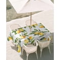 thumbnail image 3 of 60x102 Inch Outdoor Tablecloth with Umbrella Hole Zipper Rectangle Yellow Lemon Rectangular Tablecloths Outside Waterproof Farmhouse Spring Botanical Flowers Leaves Patio Table Cover for Picnic Party, 3 of 8