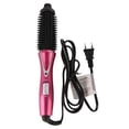 thumbnail image 2 of Peine Rizador De Pelo Plegable Eléctrico, Herramienta De Belleza Portátil Compacta Para Peluquería, Peine Eléctrico Rojo Vino, Cepillo Rizador De Pelo, 2 of 7