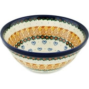 Authentic Bowl 8-inch in Pineapple Paradise Design Handmade in Bolesławiec Poland by Ceramika Artystyczna + Certificate of Authenticity