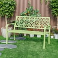 thumbnail image 6 of Hi-Line Gifts Steel Outdoor Garden Bench - 50" - Green, 6 of 6