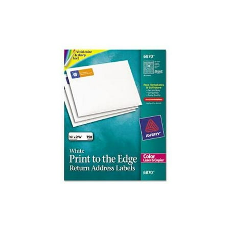 Return Address Labels for Color Laser & Copier, 3/4 x 2-1/4, Matte White, 750/PK