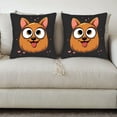 thumbnail image 3 of Set of 2 18x18in Throw Pillow Covers featuring a playful cartoon dog with expressive eyes and pink hearts perfect for couch bed or car, 3 of 8