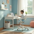 thumbnail image 4 of 2xhome Ergonomic Kids Desk Chair with Rotating Footrest | Growing Office Chair with Adjustable Seat and Lumbar Support| Locking Casters|Removable Washable Upholstery, Blue, Set of 1, 1 piece, 4 of 13