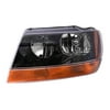 Driver Side Headlamp Assembly w/Smoked Bezel-Amber Park Lamp for 1999-2004 Jeep