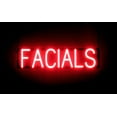 thumbnail image 1 of SpellBrite FACIALS LED Sign for Business. 25.3" x 6.3" Red FACIALS Sign Has Neon Sign Look With Energy Efficient LED Light Source. Visible from 500+ Feet, 8 Animation Settings., 1 of 4