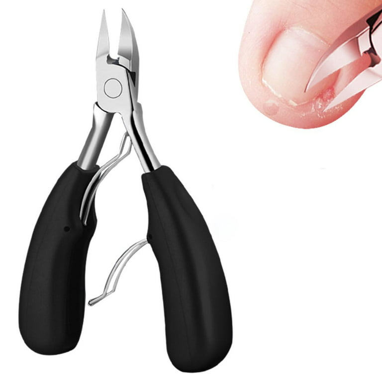 Toenail Clippers,Strong Big Nail Scissors Nippers ,Diabetic Toe Clipper  Podiatrist Tool Pedicure Clippers Cutters Nipper with Rubber Handle, Black