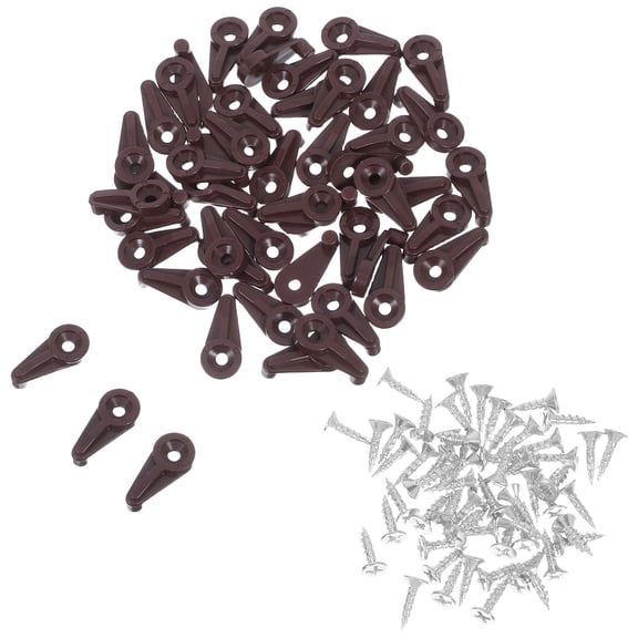 BESTYASH 50Pcs Cabinet Door Glass Retainer Clips Brown for Secure Glass Installation and Support