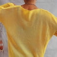 thumbnail image 4 of RXIRUCGD Haut Tricoté à Col en V pour Femmes, Coupe Ample, Couleur Unie, Jaune, Taille : m, 4 of 7