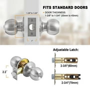 Fixdono Doorknob, Entry Doorknobs Lock with Keys, for Front Door, Exterior and Interior Doors, Satin Nickel Finish