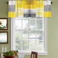 thumbnail image 3 of Oil Painted Yellow Grey Curtain Valances for Windows, Kitchen Valance Window Treatments Panel 2 Pack, Artwork Geometric Modern Abstract Rod Pocket Short Curtains for Bathroom Bedroom 42 x 18 Inch, 3 of 8
