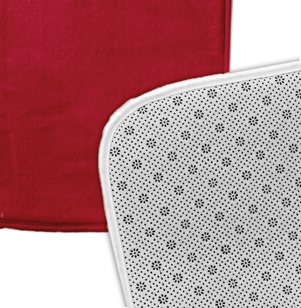 Simply Daisy 34" x 21" Plush Microfiber Red Life + Ball Bath Mat